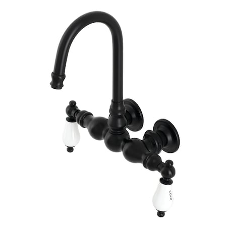 Kingston Brass AE3T0 3-3/8 Inch Wall Mount Tub Faucet, Matte Black AE3T0